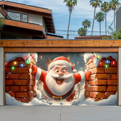 Christmas Garage Door Banner Decoration -  Santa Claus is Coming To Town