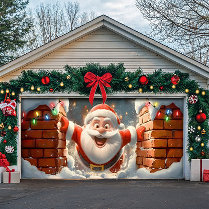 Christmas Garage Door Banner Decoration -  Santa Claus is Coming To Town