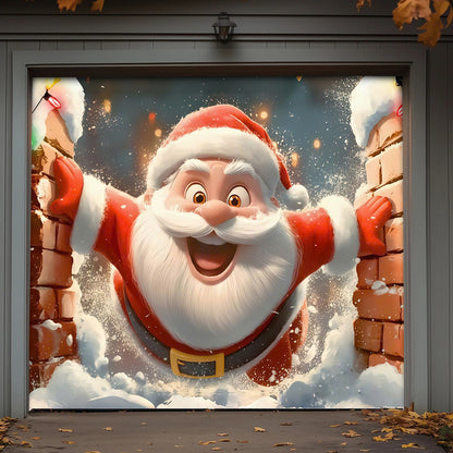 Christmas Garage Door Banner Decoration -  Santa Claus is Coming To Town
