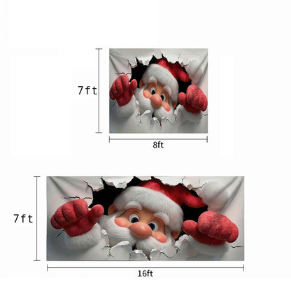 Christmas Garage Door Banner Decoration -  Santa's Breakthrough