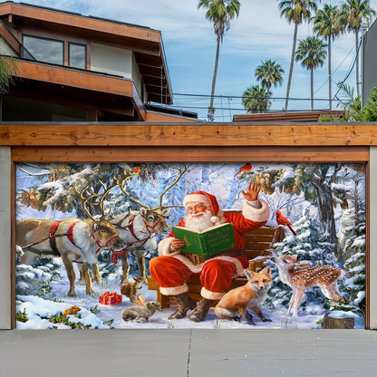 Christmas Garage Door Banner Decoration -  Santa's Forest