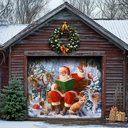 Christmas Garage Door Banner Decoration -  Santa's Forest