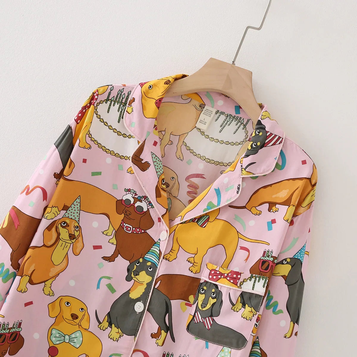 Dachshund Party Iced Silk Pajamas