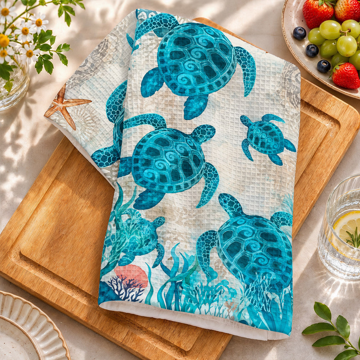 Sea Turtle Kitchen Towel Sea Turtle Paradise