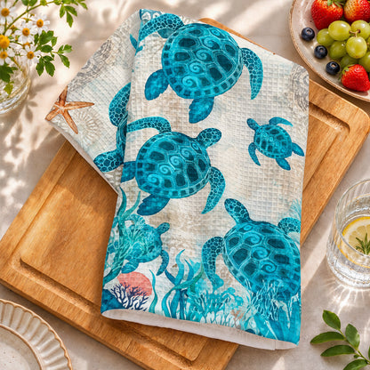 Sea Turtle Kitchen Towel Sea Turtle Paradise