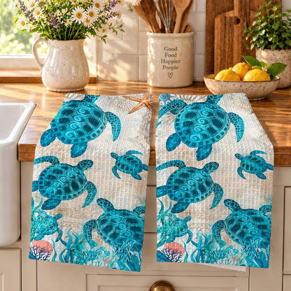 Sea Turtle Kitchen Towel Sea Turtle Paradise