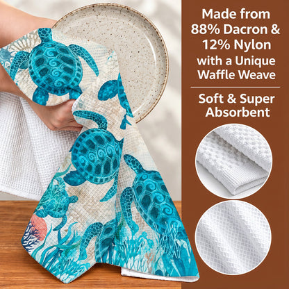 Sea Turtle Kitchen Towel Sea Turtle Paradise