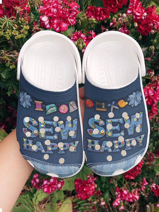 Sewing Lover Graphic Clogs Sew Happy