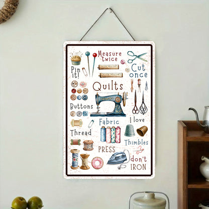 Sewing Lover 2D Metal Sign Sew It Right!