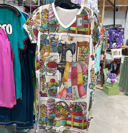 Sewing Lover V-neck Nightshirt Crafty Comfort