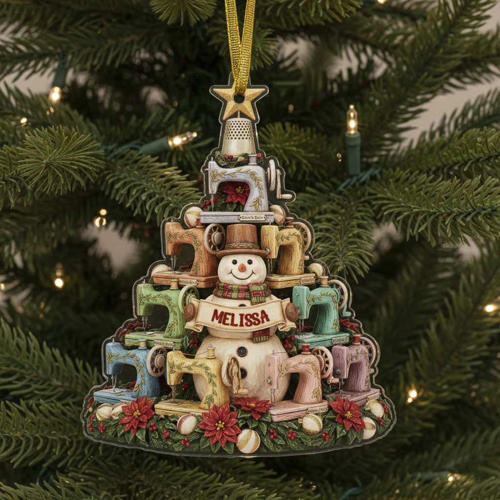 Sewing Lovers 2D Acrylic Ornament The Seamstress's Christmas Tree Personalized