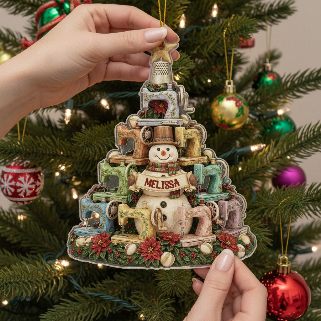 Sewing Lovers 2D Acrylic Ornament The Seamstress's Christmas Tree Personalized