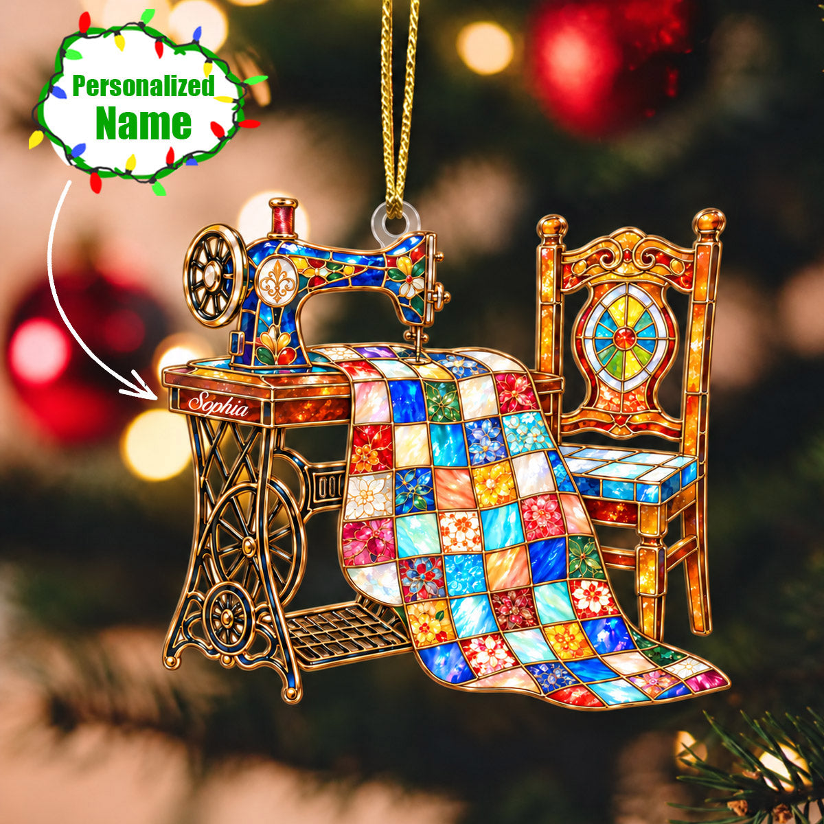 Sewing Lover 2D Acrylic Ornament Personalized Sewing Machine For Sewing Lover