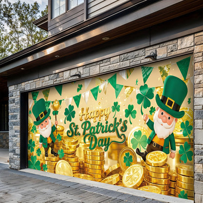 Patrick's Day Garage Door Banner Decoration - Shamrock Celebration