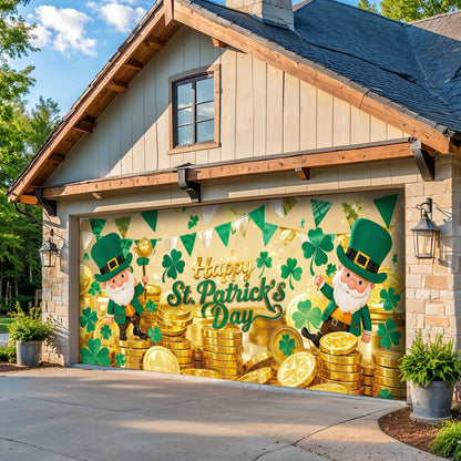 Patrick's Day Garage Door Banner Decoration - Shamrock Celebration