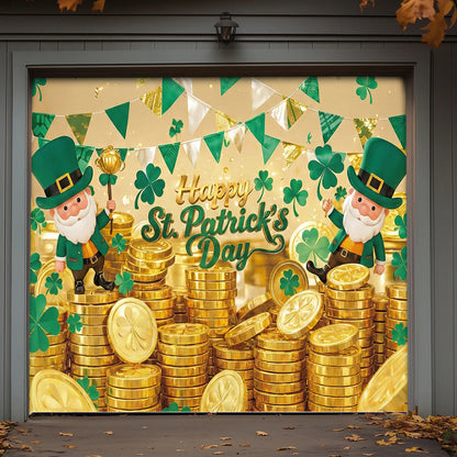 Patrick's Day Garage Door Banner Decoration - Shamrock Celebration
