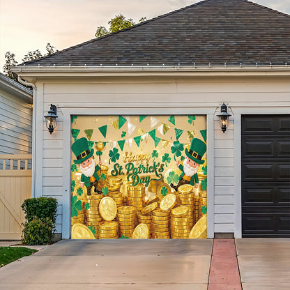 Patrick's Day Garage Door Banner Decoration - Shamrock Celebration