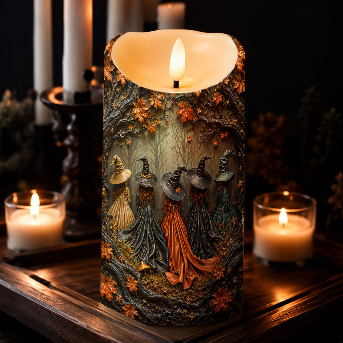 Witch LED Candle Sisters of the Hollow Grove