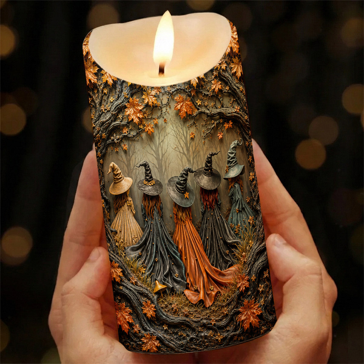 Witch LED Candle Sisters of the Hollow Grove