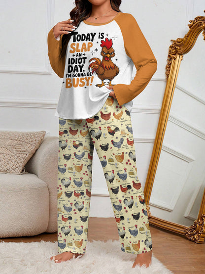 Chicken Raglan Lounge Pajamas Slap An Idiot Day