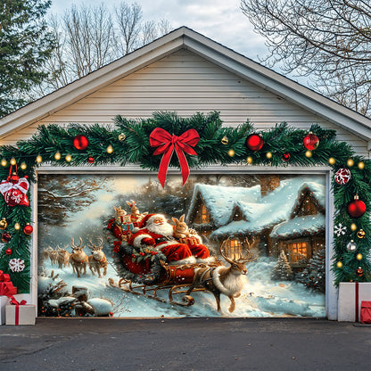 Christmas Garage Door Banner Decoration -  Sleigh Ride Joy