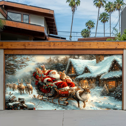 Christmas Garage Door Banner Decoration -  Sleigh Ride Joy