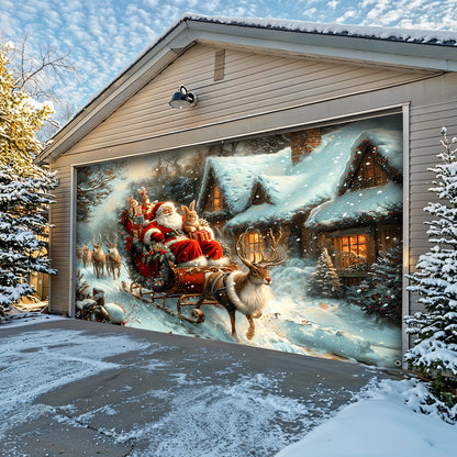 Christmas Garage Door Banner Decoration -  Sleigh Ride Joy