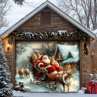 Christmas Garage Door Banner Decoration -  Sleigh Ride Joy