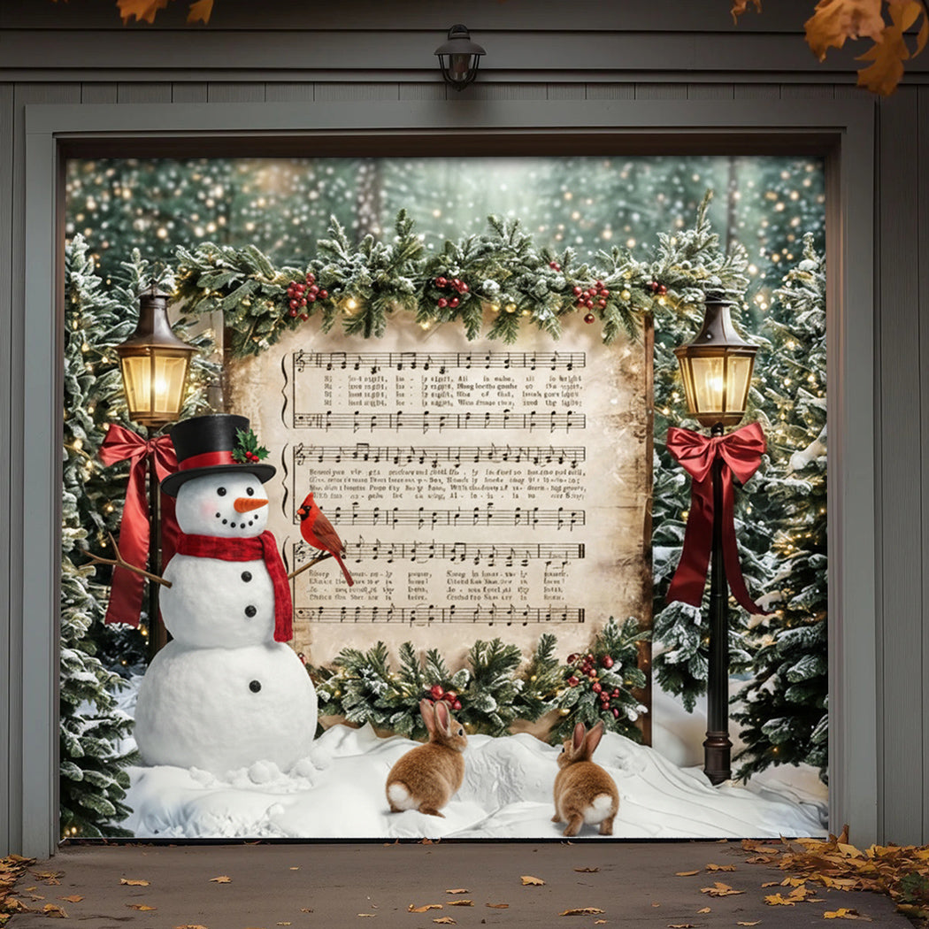 Christmas Garage Door Banner Decoration -  The Winter Carol