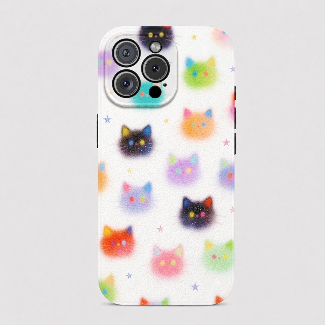Cat Lover Leather Phone Case Stardust Kitties