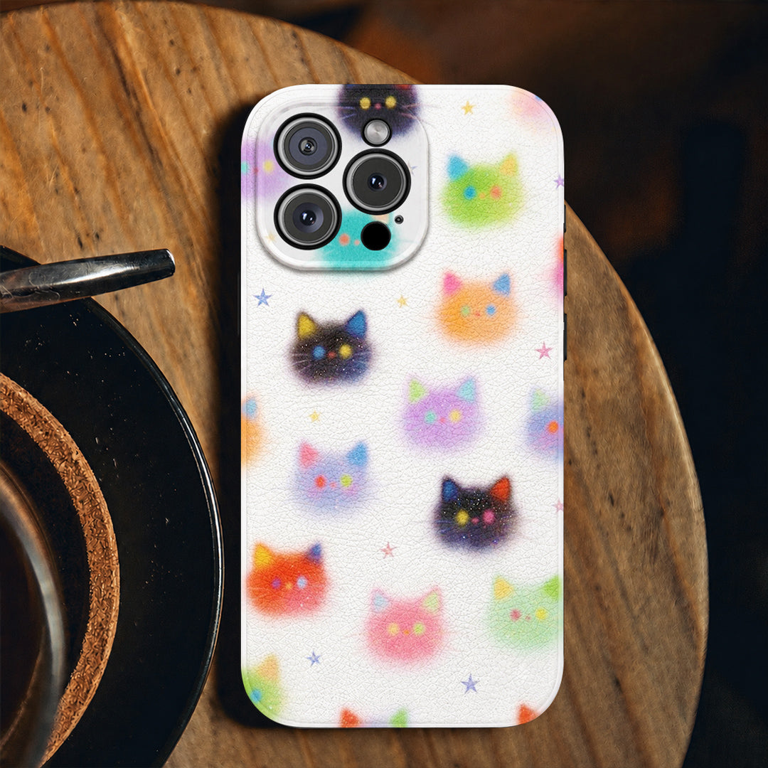 Cat Lover Leather Phone Case Stardust Kitties