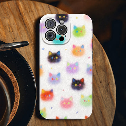 Cat Lover Leather Phone Case Stardust Kitties
