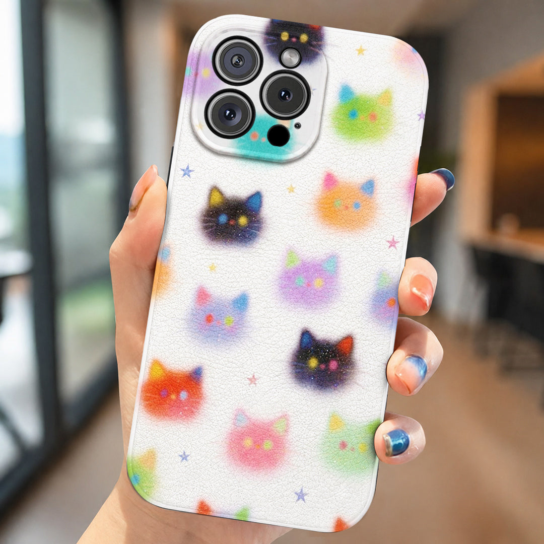 Cat Lover Leather Phone Case Stardust Kitties