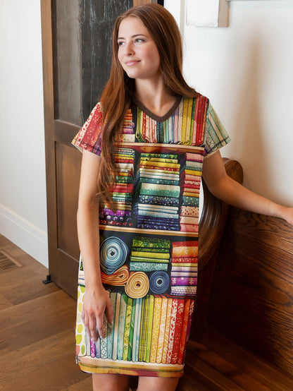 Sewing Lover V-neck Nightshirt Stash This