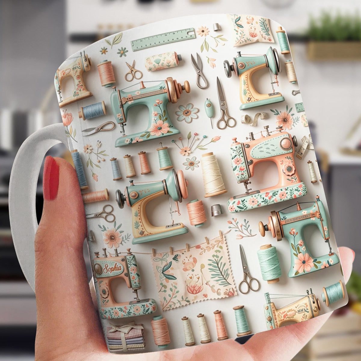 Sewing Lover 11Oz Mug Floral Sewing Charm