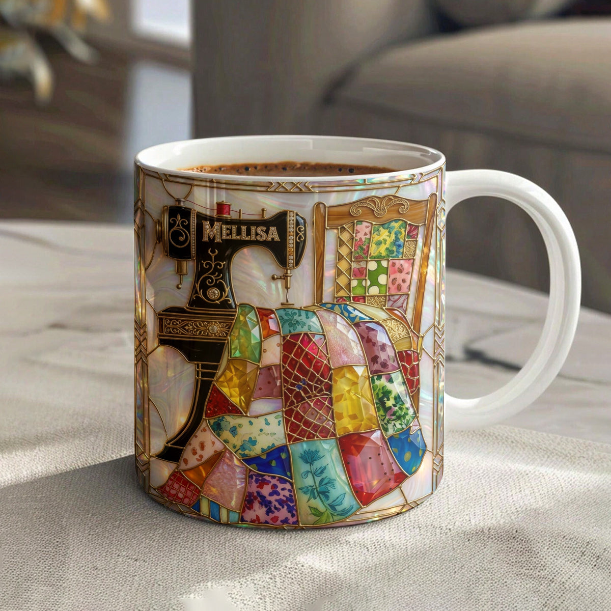 Sewing Lover 11Oz Mug Personalized Vintage Sewing Glow