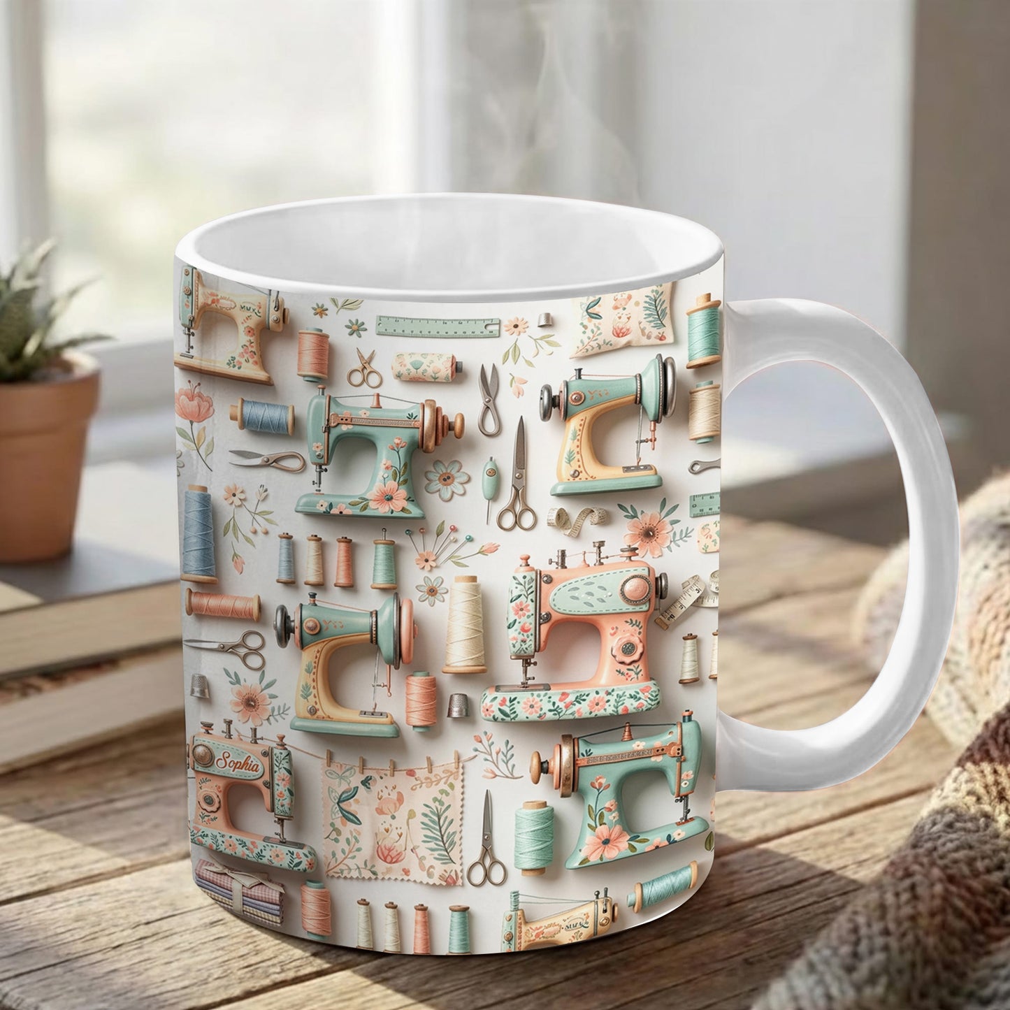 Sewing Lover 11Oz Mug Floral Sewing Charm