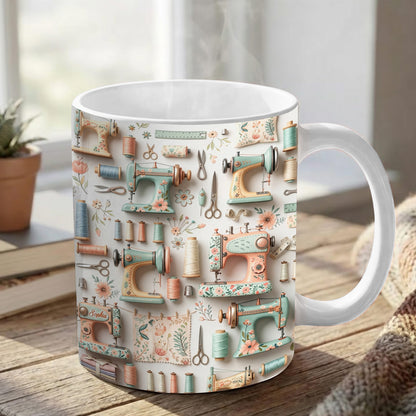 Sewing Lover 11Oz Mug Floral Sewing Charm