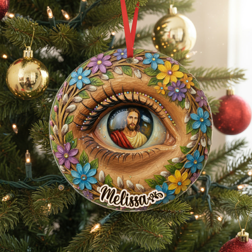 God 2D Acrylic Ornament The All-seeing Heart Personalized