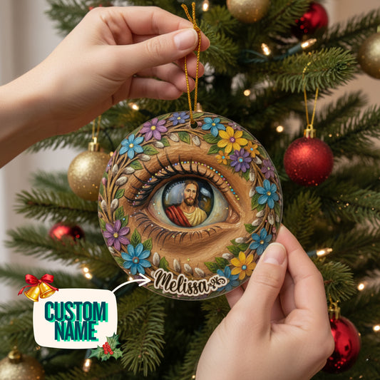 God 2D Acrylic Ornament The All-seeing Heart Personalized