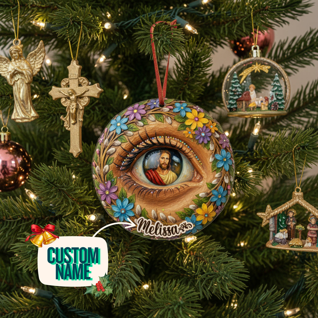 God 2D Acrylic Ornament The All-seeing Heart Personalized