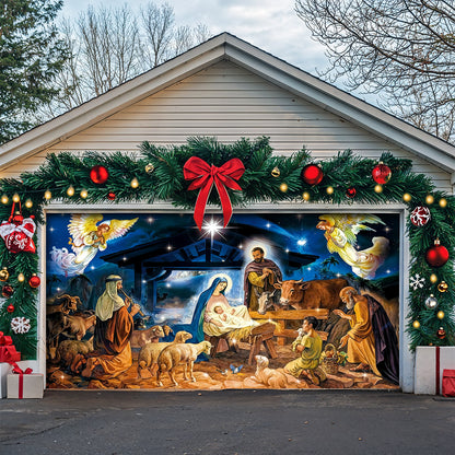 God Garage Door Banner Decoration -  The Birth Of Jesus