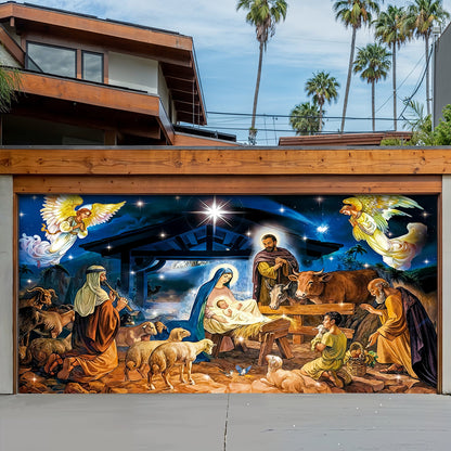 God Garage Door Banner Decoration -  The Birth Of Jesus