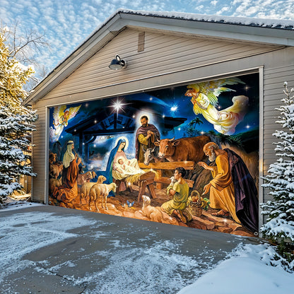 God Garage Door Banner Decoration -  The Birth Of Jesus