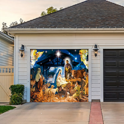 God Garage Door Banner Decoration -  The Birth Of Jesus