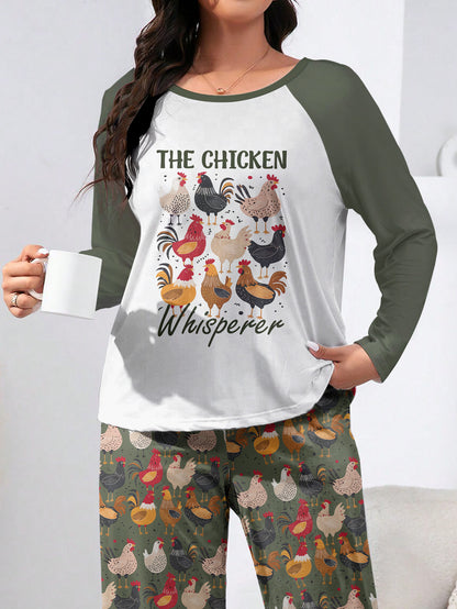 Chicken Raglan Lounge Pajamas The Chicken Whisperer