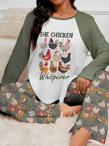 Chicken Raglan Lounge Pajamas The Chicken Whisperer