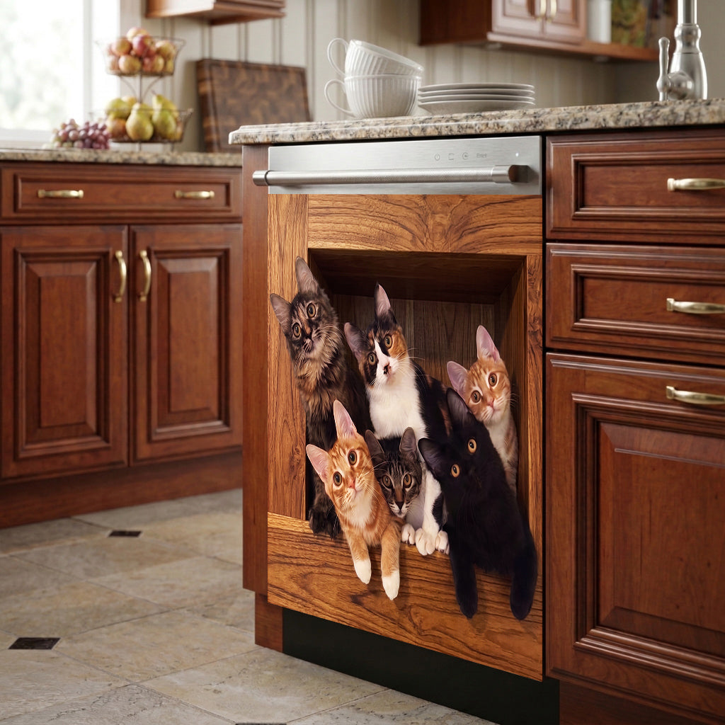 Cat Magnetic Dishwasher Cover The Cubby Crew