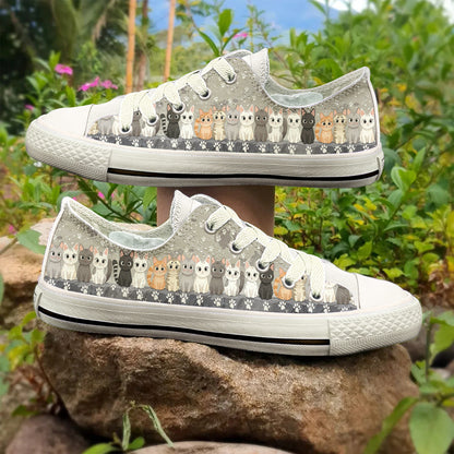 Cat Women's Low Top Shoes The Cute Cat Gang
