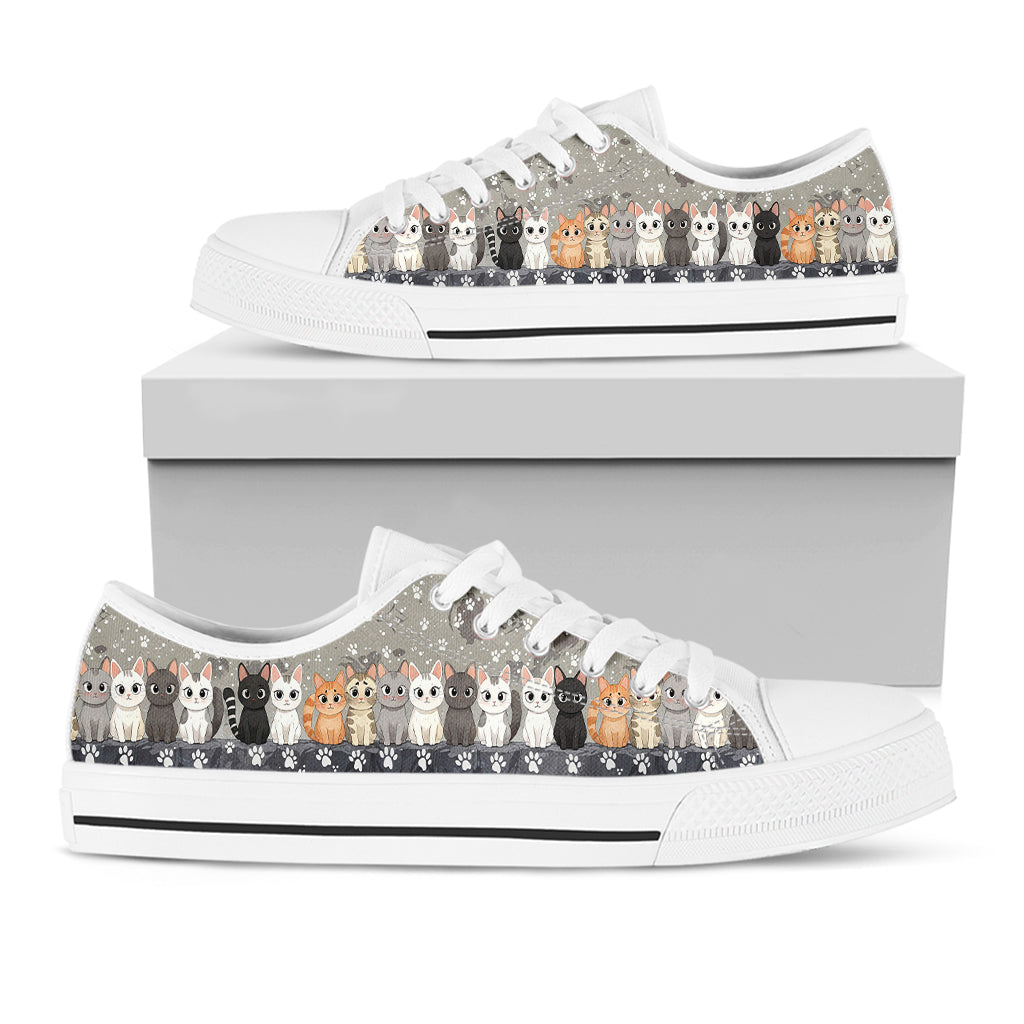 Cat Women's Low Top Shoes The Cute Cat Gang